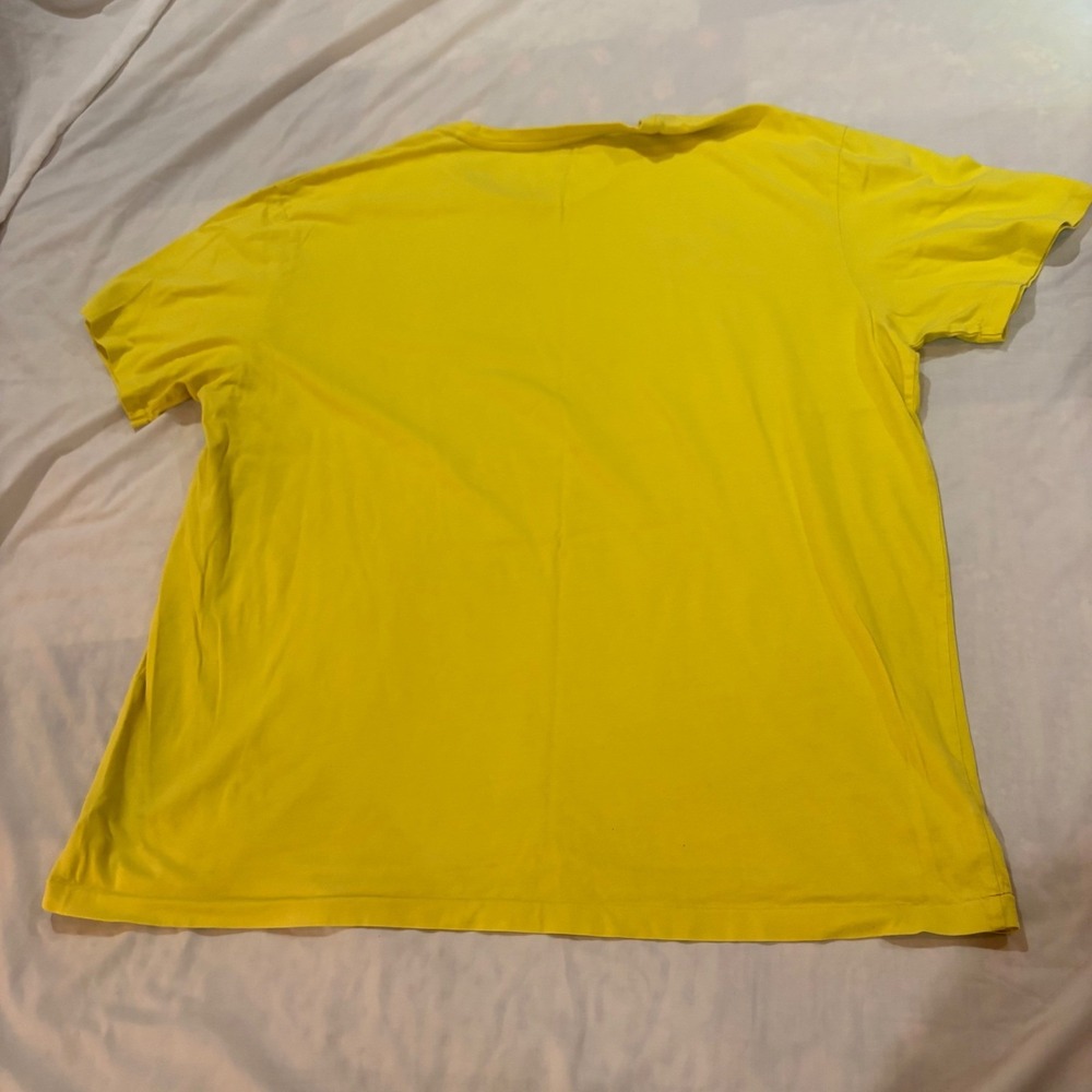 Polo Ralph Lauren XL Yellow Short Sleeve Pocket T-Shirt Navy Pony Logo Cotton - Picture 4 of 7